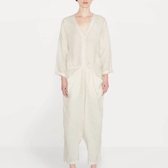 No. 6 Pants - Like new! Black Crane Painter Jumpsuit Linen -XS